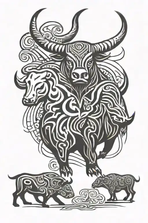 Bull & Bear forex trading symbols tattoo design idea