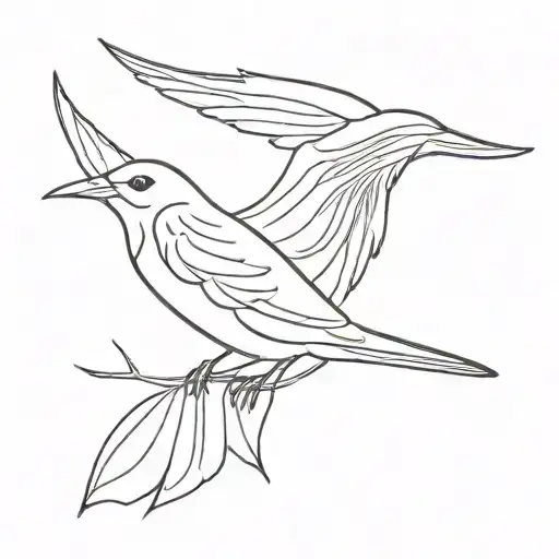bird flying tattoo design idea