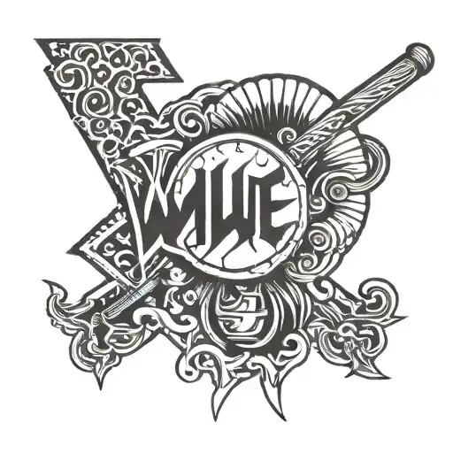 WWE logo baseball combo ram spelling ma spelling tattoo design idea