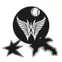 WWE logo baseball combo tattoo design idea