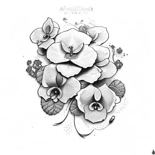African violet tattoo design idea