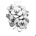 African violet tattoo design idea