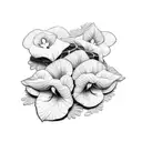 African violet tattoo design idea
