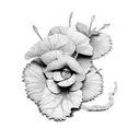 African violet tattoo design idea