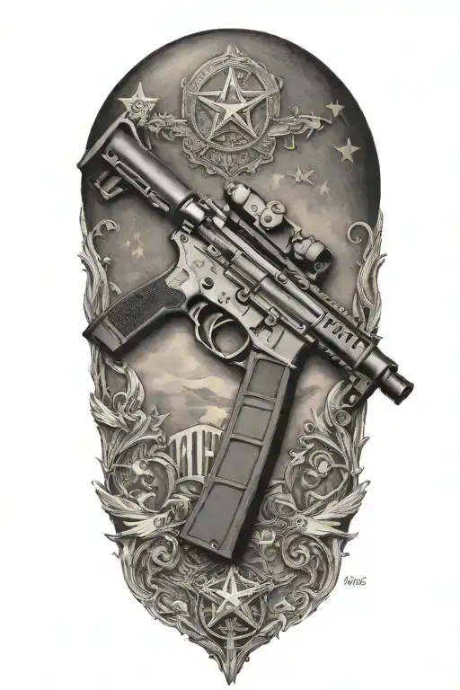 America moonshine ar 15 tattoo design idea