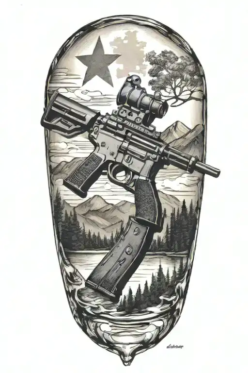 America moonshine ar 15 Appalachia  tattoo design idea