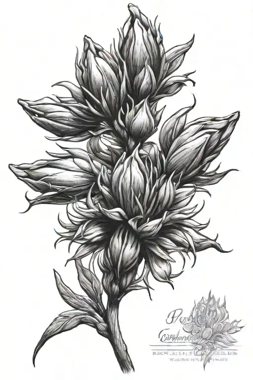 Indian paintbrush flower tattoo design idea