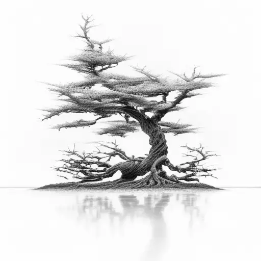 A majestic tree growing from the barrel of a powerful weapon, symbolizing the harmony of nature and strength tattoo design idea