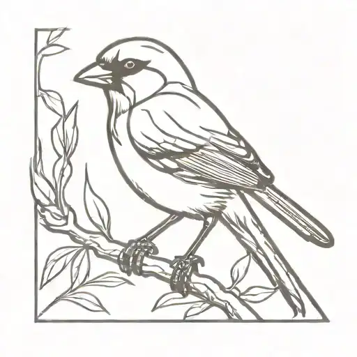 sparrow with a machete tattoo design idea