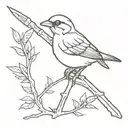 sparrow with a machete tattoo design idea