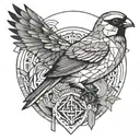 sparrow with a machete tattoo design idea