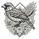 sparrow with a machete tattoo design idea