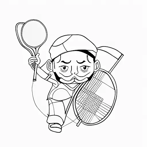 table tennis racket and a strawhat tattoo design idea