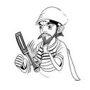 table tennis racket and a strawhat tattoo design idea