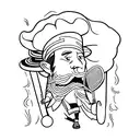 table tennis racket and a strawhat tattoo design idea