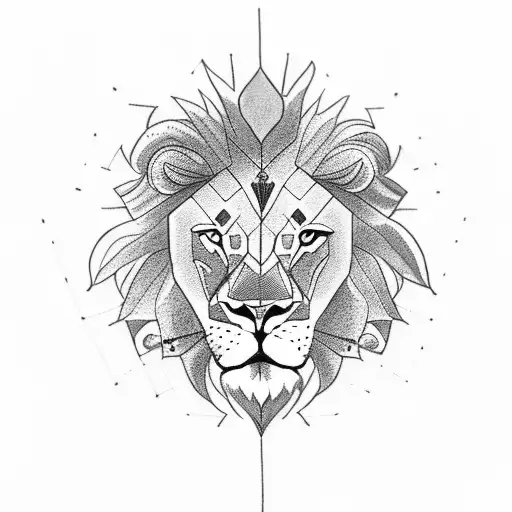 lion with a Christian Cross tattoo design idea