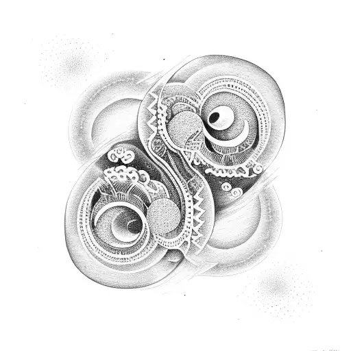 chaos and order Ying yang tattoo design idea
