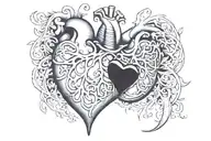Heart and chest tattoo design idea