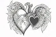 Heart and chest tattoo design idea