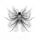 red spider lili, abstract lines tattoo design idea