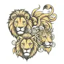 Lion and lioness tattoo design idea