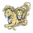 Lion and lioness tattoo design idea