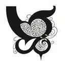 Interlocking two letter c initials forming a heart shape tattoo design idea
