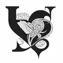 Interlocking two letter c initials forming a heart shape tattoo design idea