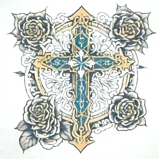 calista Brian Paul laci in a cross tattoo design idea