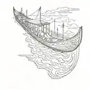 gondola floating tattoo design idea