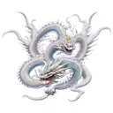 Traditional Japanese dragon entwined with a skeletal Dragoon tattoo design idea