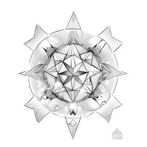 simple Old chool Sailor Star tattoo design idea