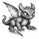 toothless from how to train your dragon tattoo design idea