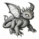 toothless from how to train your dragon tattoo design idea