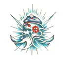 Cross with flames  tattoo design idea