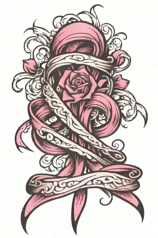epilepsy and breast cancer ribbon tattoo design idea