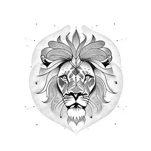 lion tattoo with blue eyes tattoo design idea