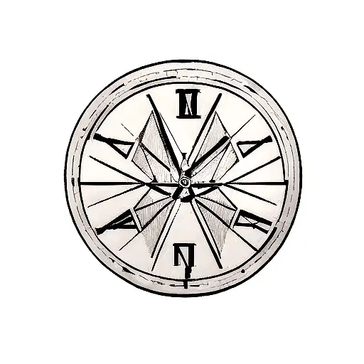 A tattoo design incorporating symbols representing memory, money, and time in a minimalist and geometric style tattoo design idea