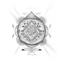 A tattoo design featuring a philosophical quote about memory, money, and time intertwined in a unique and abstract way tattoo design idea