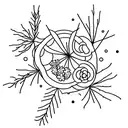 A minimalist tattoo showcasing the three birth flowers associated with February, September, and December, arranged in a visually pleasing way to symbolize the client's favorite months. tattoo design idea