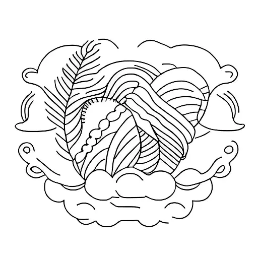couple matched tattoo related to beach tattoo design idea