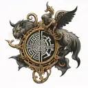 i need a labyrinth with a way in and only one way out it should be filled with blocked paths tattoo design idea