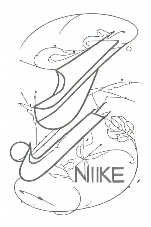 nike logo incorporated tattoo design idea