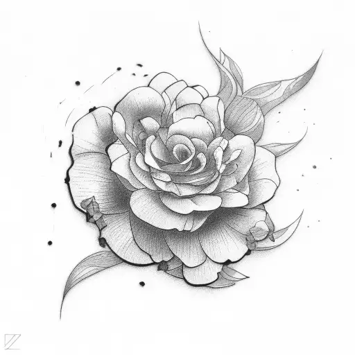 Reese with flower  tattoo design idea