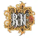 RIKU name in gothic letters only letters tattoo design idea