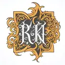 RIKU name in gothic letters only letters tattoo design idea