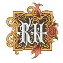RIKU name in gothic letters only letters tattoo design idea