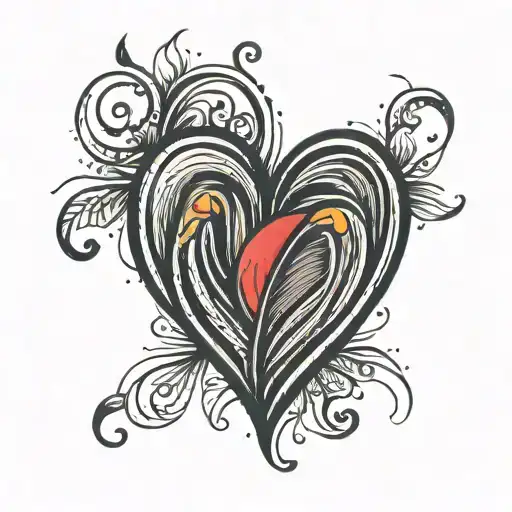 heart as fingerprint for my lost mom 2024  tattoo design idea