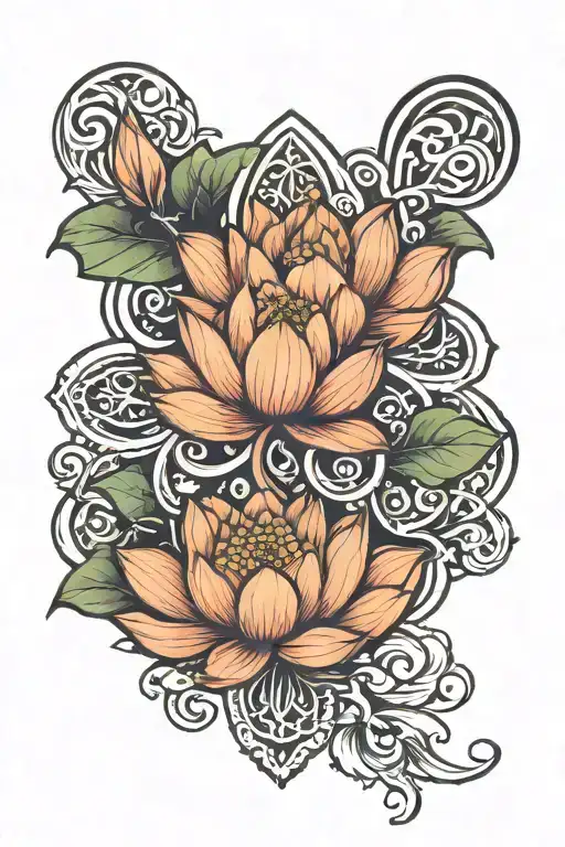 lotus and cross  . tattoo design idea