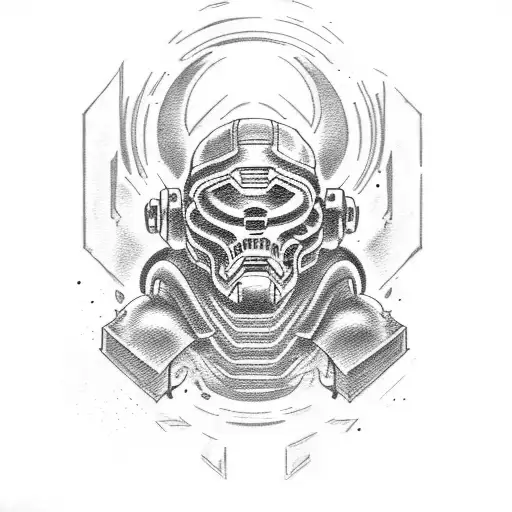 doom slayer half sleeve  tattoo design idea